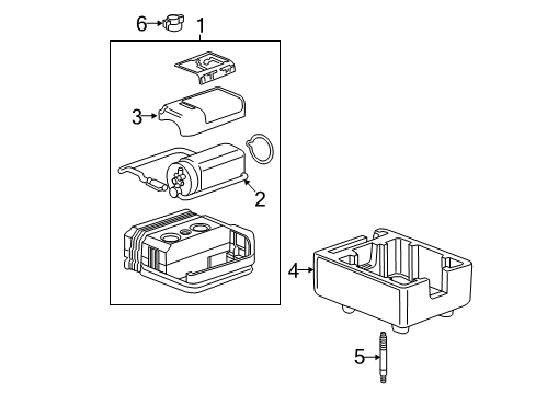 2015 Chevy Malibu Holder, Tire Air Compressor & Tire Sealant Cnt Diagram for 23204319