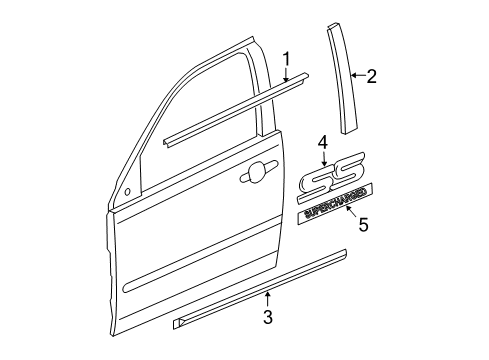 2005 Chevy Cobalt Exterior Trim - Door Diagram