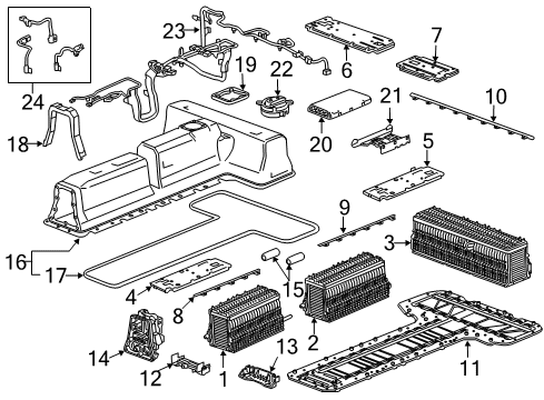 2018 Chevy Volt Hybrid Components, Battery, Cooling System Diagram