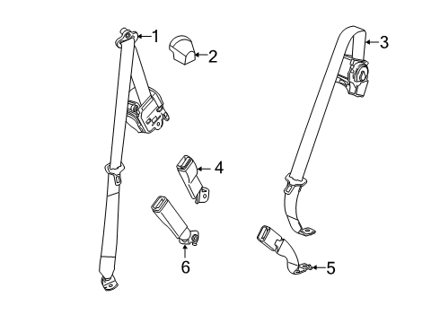 2020 Chevy Blazer Retractor Kit, R/Seat Belt *Black Diagram for 84702805