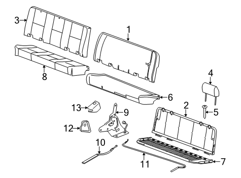 2013 Chevy Silverado 2500 HD Rear Seat Components Diagram 10 - Thumbnail