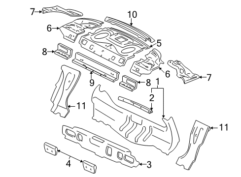 2007 Chevy Monte Carlo Reinforcement, Rear Window Panel Rear Diagram for 10239724