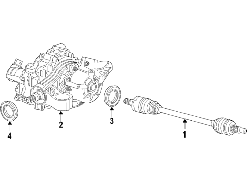 2019 Buick Regal TourX Rear Axle Shafts & Differential Diagram