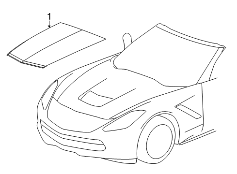 2015 Chevy Corvette Decal, Hood *Cyber Gray Diagram for 23212529