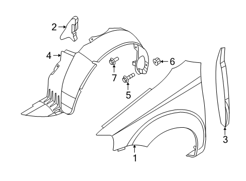 2009 Pontiac G3 Fender & Components Diagram