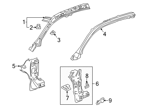 2015 Chevy Impala Reinforcement Assembly, Front Side Door Opening Frame Diagram for 23119406