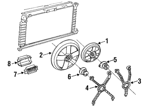 1987 Cadillac Allante Cooling System, Radiator, Water Pump, Cooling Fan Diagram 1 - Thumbnail