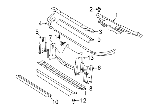 1999 Chevy Cavalier Reinforcement Assembly, Front End Upper Tie Bar (Service Diagram for 22641612