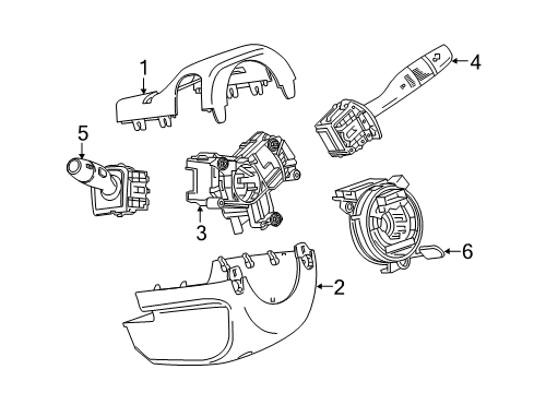 2018 Chevy Volt Shroud, Switches & Levers Diagram