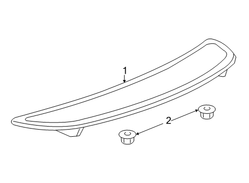 2006 Chevy Cobalt Spoiler Kit,Note:Coupe,Black (41U) Diagram for 12499796