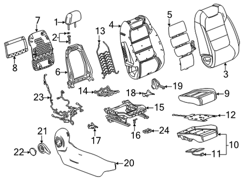 2021 Chevy Trailblazer Bracket, Front Seat Adjuster Finish Cover Diagram for 13517784