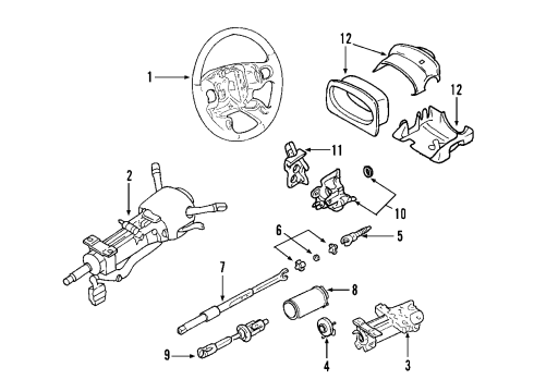 2005 Cadillac CTS Column Assembly, Steering *Ebony Diagram for 25744451