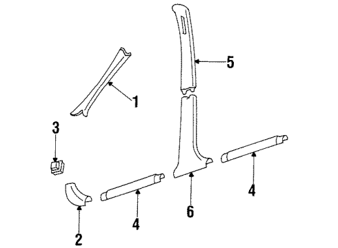 1998 Oldsmobile Intrigue MOLDING, Windshield Garnish Molding Diagram for 10296432