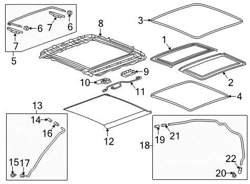 2017 Buick LaCrosse Sunshade Assembly, Sun Roof *Light Titanium Diagram for 26203928