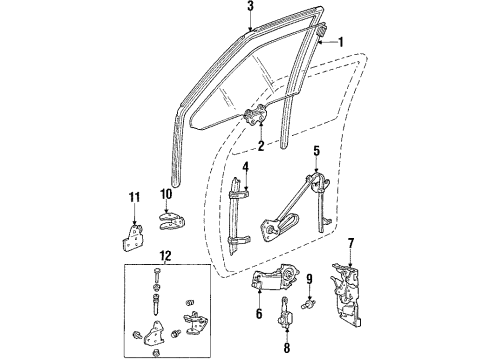 1988 Chevy Caprice Front Door, Body Diagram