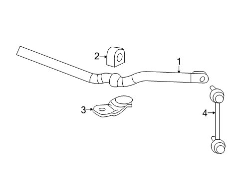 2010 Cadillac CTS Stabilizer Bar & Components - Front Diagram 3 - Thumbnail