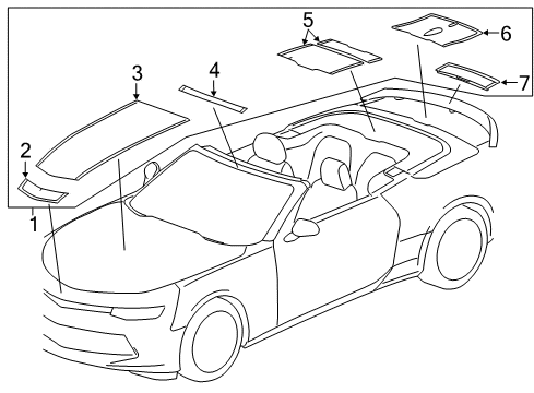 2016 Chevy Camaro Decal, Folding Top Stowage Compartment Panel *Carbon Flasht Diagram for 84094437