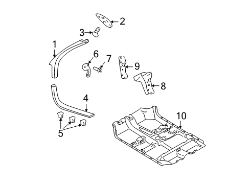 2007 Chevy Monte Carlo Retainer Assembly, Front Side Door Opening Floor Carpet *Ebony Diagram for 15845260