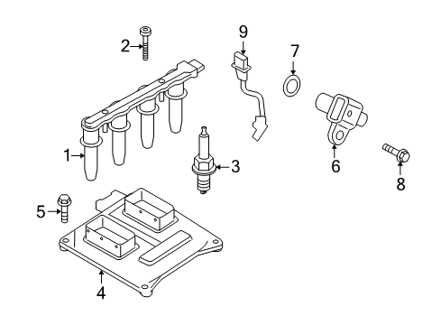 2008 Saturn Astra Spark Plug Diagram for 95519058