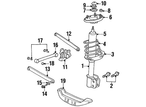 1998 Chevy Monte Carlo Rear Suspension Components, Stabilizer Bar Diagram 1 - Thumbnail