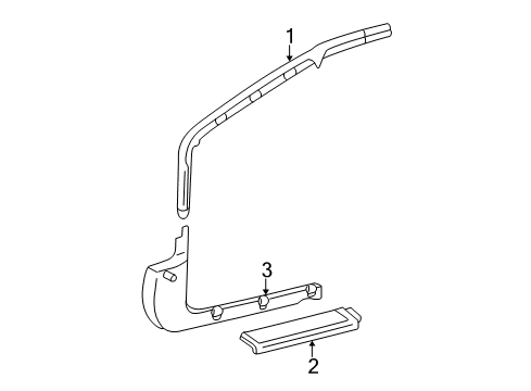 1997 Pontiac Sunfire Retainer Assembly, Front Side Door Opening Floor Carpet *Graphite Diagram for 22682027