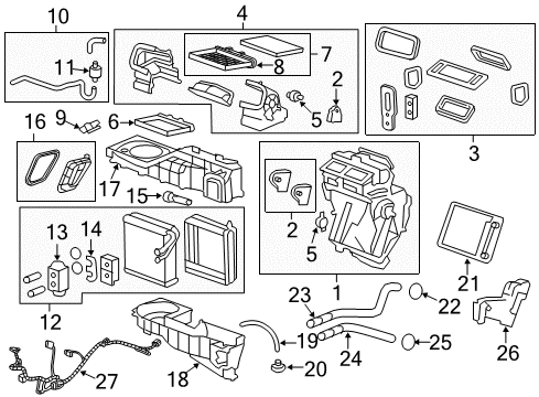 2015 Chevy Traverse A/C Evaporator & Heater Components Diagram 1 - Thumbnail