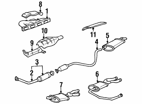 1993 Oldsmobile Achieva Exhaust Manifold Pipe Diagram for 24573954