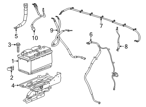 2016 Chevy Silverado 3500 HD Cable Assembly, Battery Positive Junction Block Diagram for 23308672