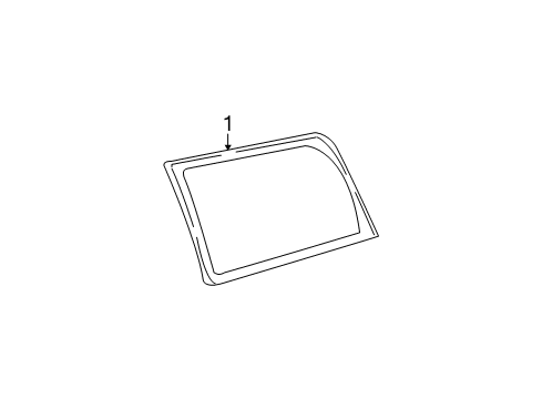 2004 Chevy Tahoe Quarter Panel - Glass & Hardware Diagram