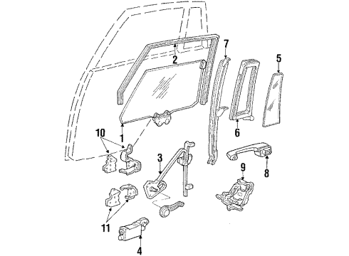 1986 Cadillac DeVille Chan Asm Rear Door Diagram for 20156746