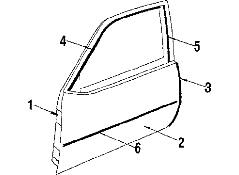 1987 Buick Skyhawk Front Door, Body Diagram 1 - Thumbnail