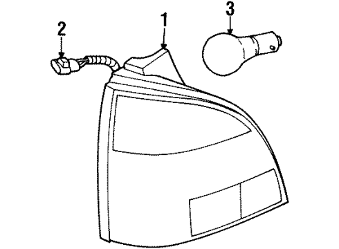 1996 Saturn SW2 Tail Lamps Diagram