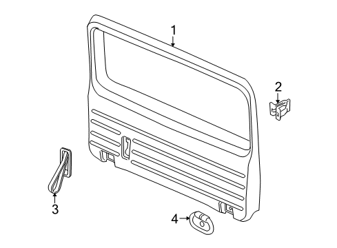 2003 Hummer H2 Strap Assembly, Lift Gate Pull *Wheat Diagram for 15072789