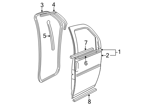 2023 GMC Savana 3500 Door & Components, Exterior Trim - Body & Hardware Diagram 2 - Thumbnail