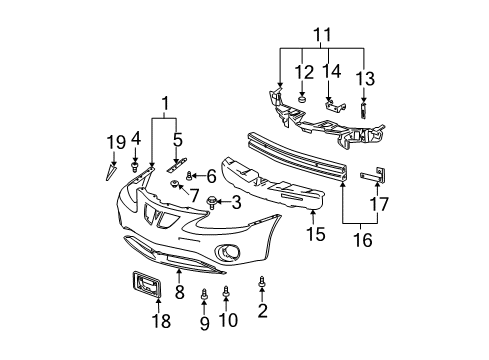 2005 Pontiac Grand Prix Front Bumper Diagram