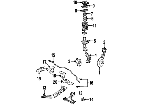 1984 Buick Skyhawk Mount,Front Suspension Strut Diagram for 17980538