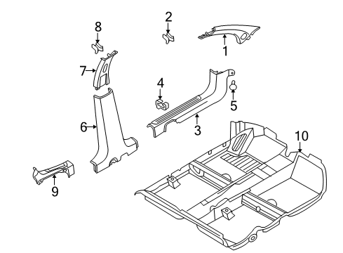 2009 Chevy Aveo Molding Asm,Windshield Side Garnish *Beige Diagram for 96860673