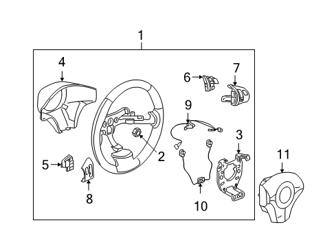 2008 Pontiac G5 Steering Column & Wheel, Steering Gear & Linkage Diagram 5 - Thumbnail