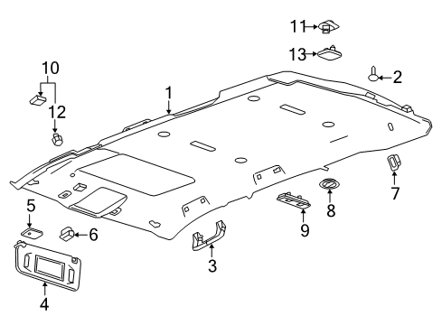 2015 GMC Yukon Interior Trim - Roof Diagram 1 - Thumbnail