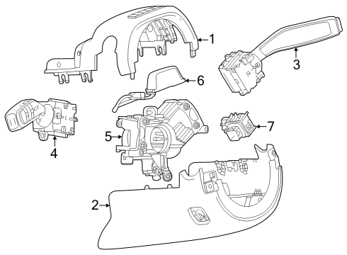 2024 Cadillac LYRIQ Shroud, Switches & Levers Diagram