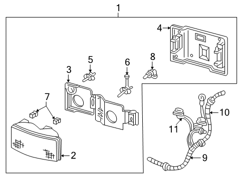 1997 Chevy C3500 Headlamps, Electrical Diagram 1 - Thumbnail