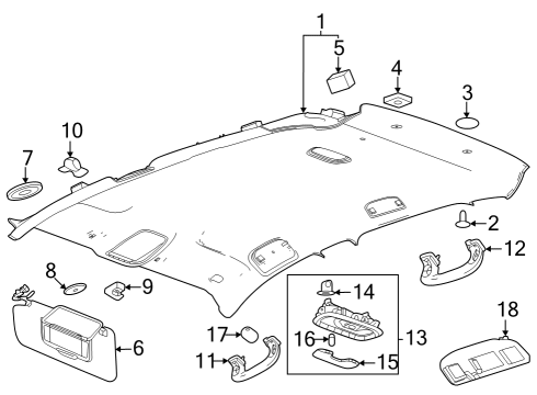 2024 Buick Encore GX Interior Trim - Roof Diagram