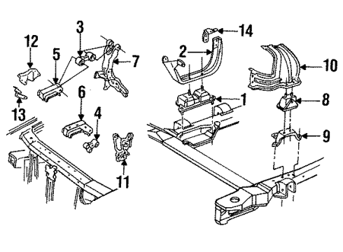 1988 Pontiac Grand Prix Bracket, Engine Mount Strut Diagram for 10110480