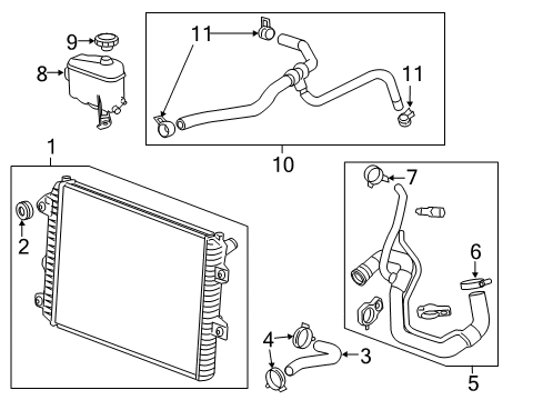 2015 Chevy Silverado 3500 HD Radiator & Components Diagram 2 - Thumbnail