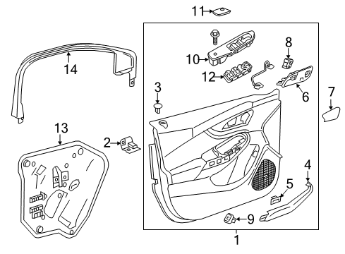 2018 Chevy Volt Cap, Front Side Door Inside Handle Bolt Finish *Light Ash Grr Diagram for 23436044