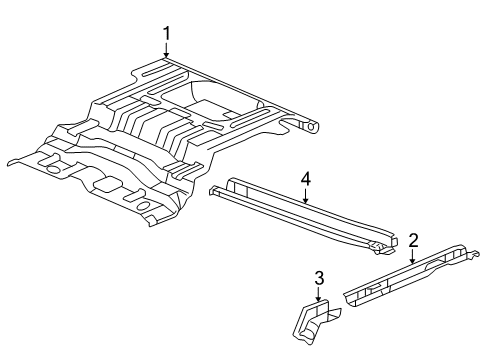 2002 Chevy Trailblazer Rail, Underbody Rear Side Diagram for 15006152