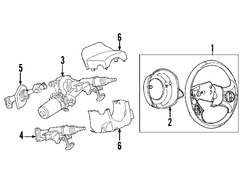 2007 Pontiac G5 Steering Column & Wheel, Steering Gear & Linkage Diagram 1 - Thumbnail