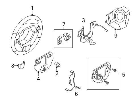 2008 Saturn Astra Steering Wheel Diagram for 13231661