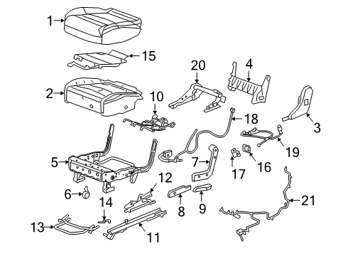 2021 Cadillac XT6 Cable Assembly, R/Seat Lat Diagram for 84731503