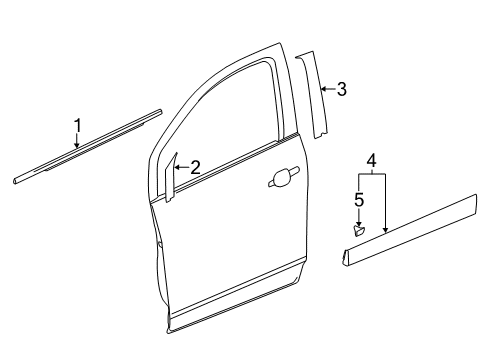 2015 Buick Encore MOLDING ASM-FRT S/D WDO BELT RVL Diagram for 42670502